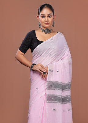 Pink Matka Silk Saree With Blouse Piece