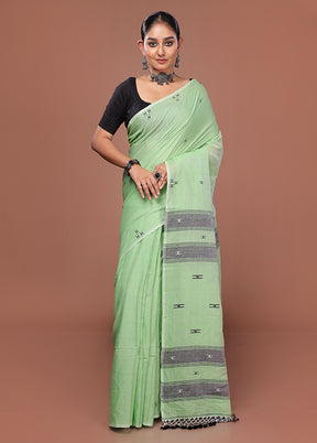 Green Matka Silk Saree With Blouse Piece