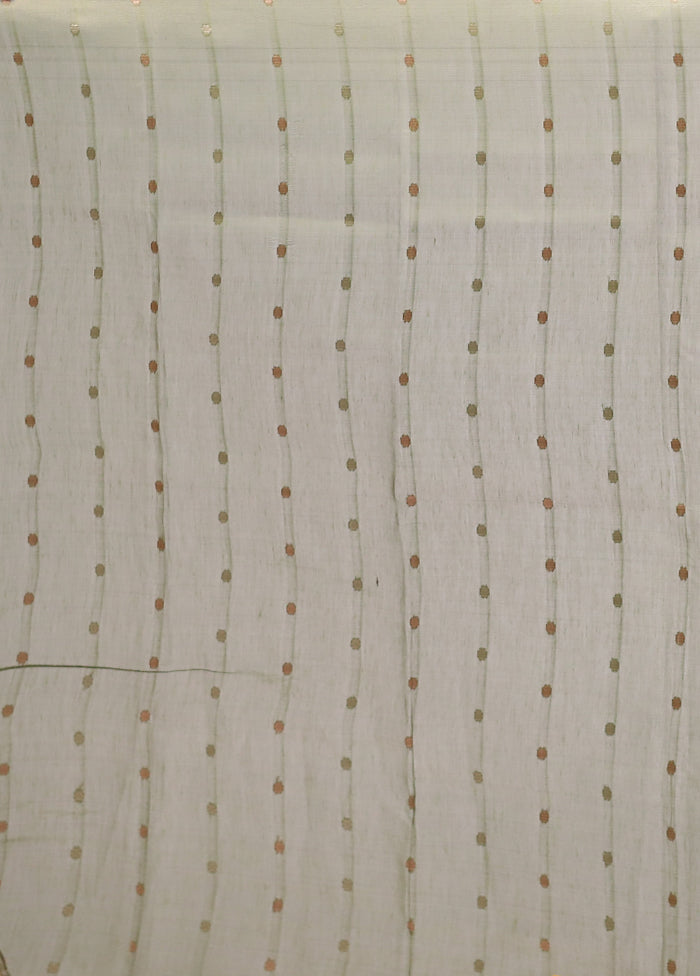 Green Cotton Saree With Blouse Piece