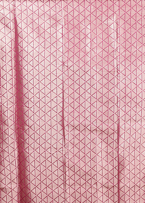 Pink Kora Silk Saree With Blouse Piece