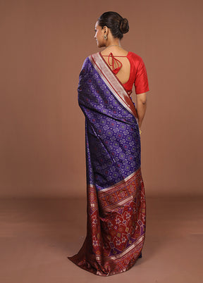 Purple Dupion Silk Saree With Blouse Piece