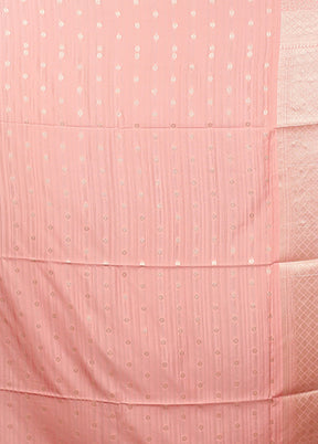 Pink Dupion Silk Saree With Blouse Piece