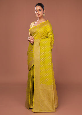 Green Georgette Saree With Blouse Piece