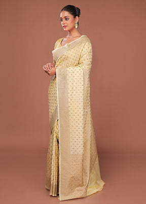 Yellow Georgette Saree With Blouse Piece