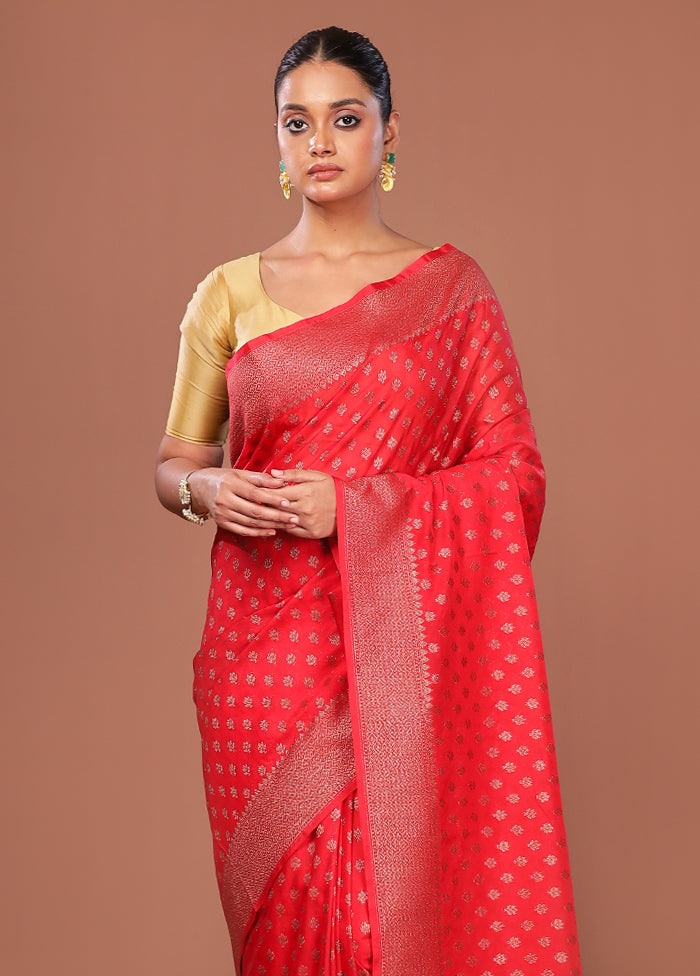 Pink Georgette Saree With Blouse Piece