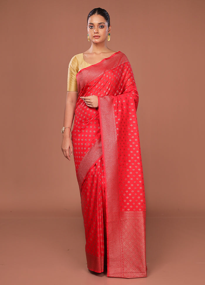 Pink Georgette Saree With Blouse Piece