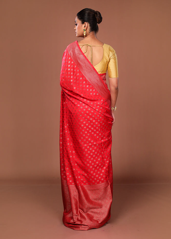 Pink Georgette Saree With Blouse Piece