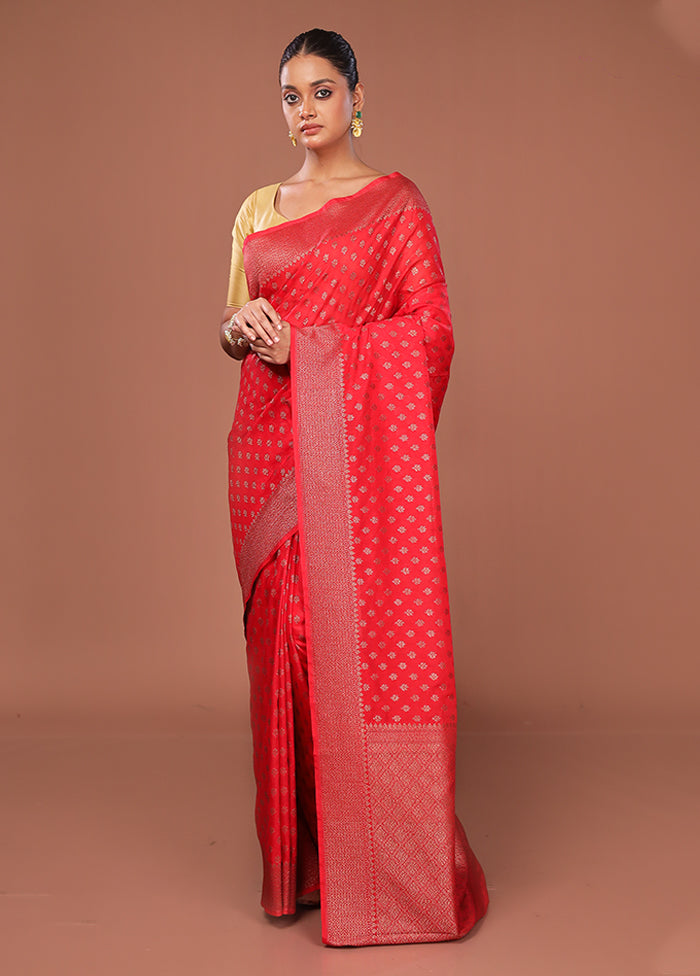 Pink Georgette Saree With Blouse Piece