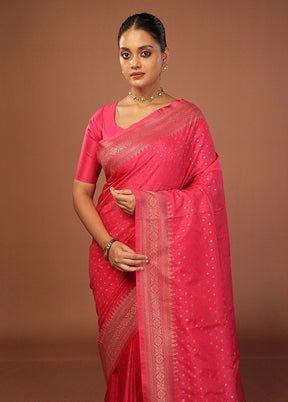 Pink Georgette Saree With Blouse Piece