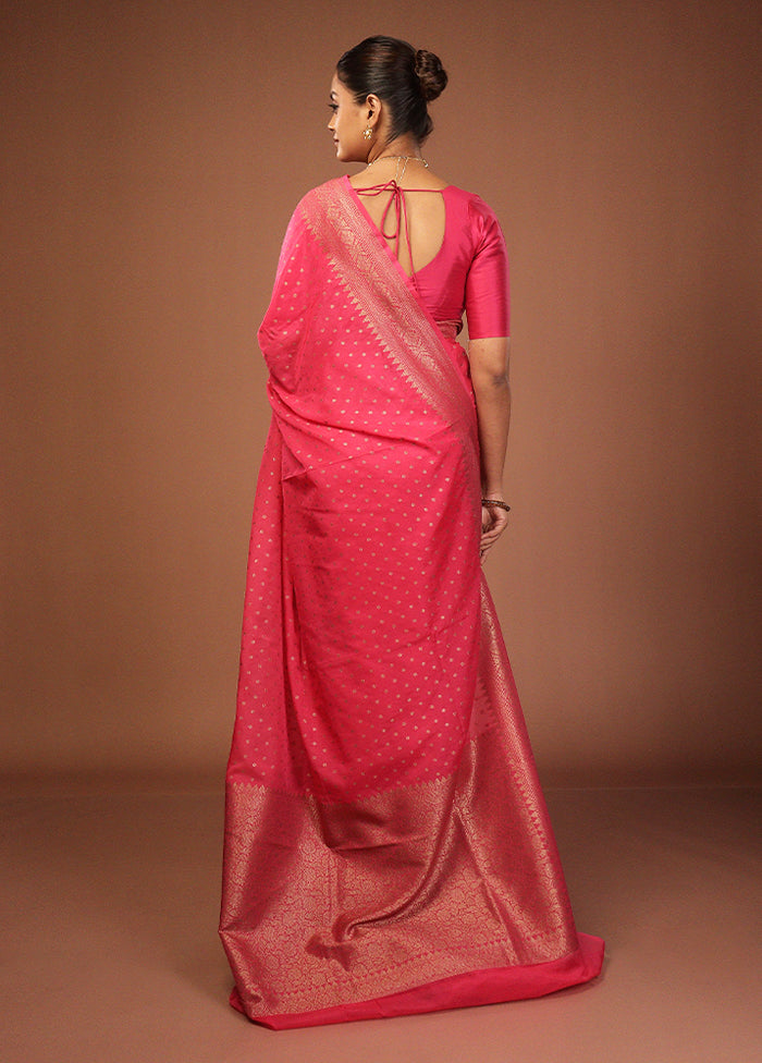 Pink Georgette Saree With Blouse Piece