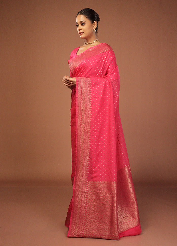 Pink Georgette Saree With Blouse Piece