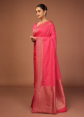 Pink Georgette Saree With Blouse Piece