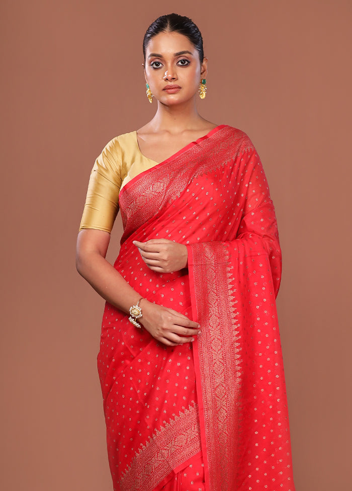 Pink Georgette Saree With Blouse Piece