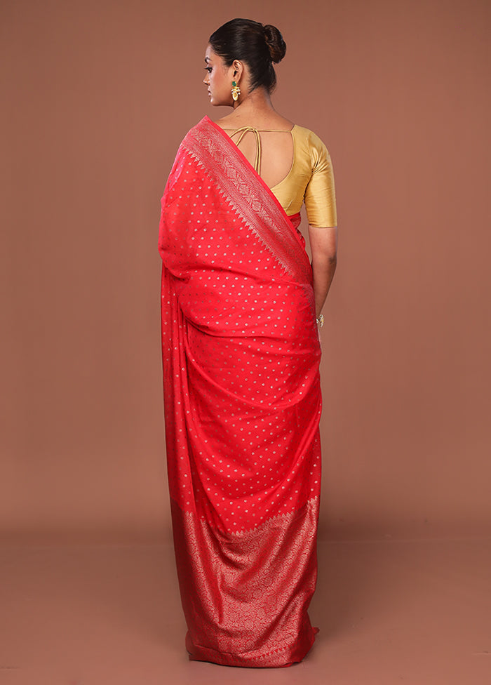 Pink Georgette Saree With Blouse Piece