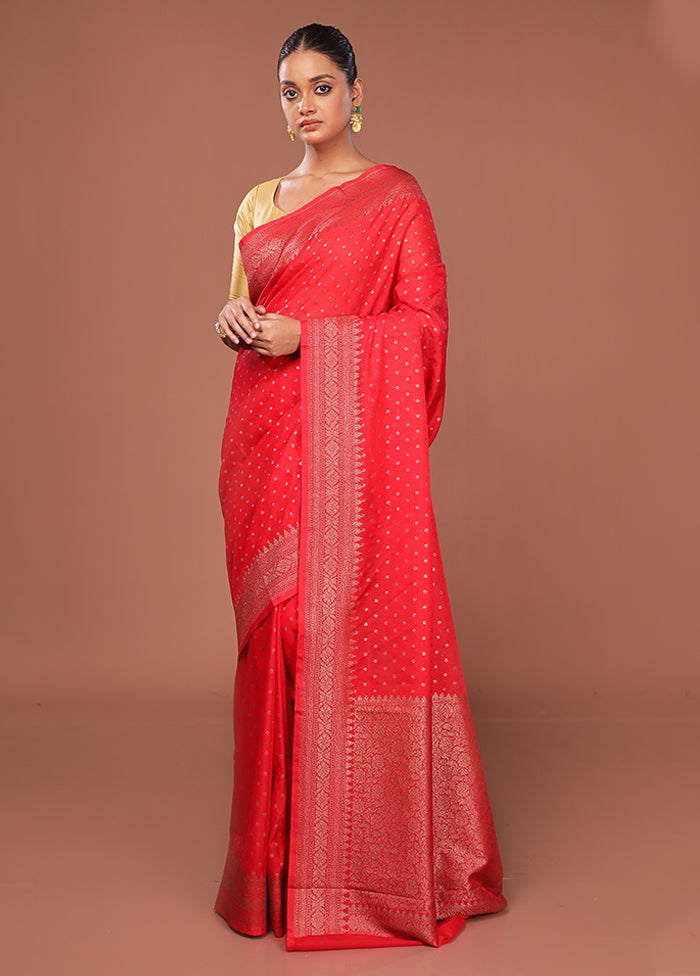 Pink Georgette Saree With Blouse Piece