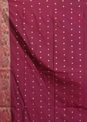 Purple Katan Silk Saree With Blouse Piece