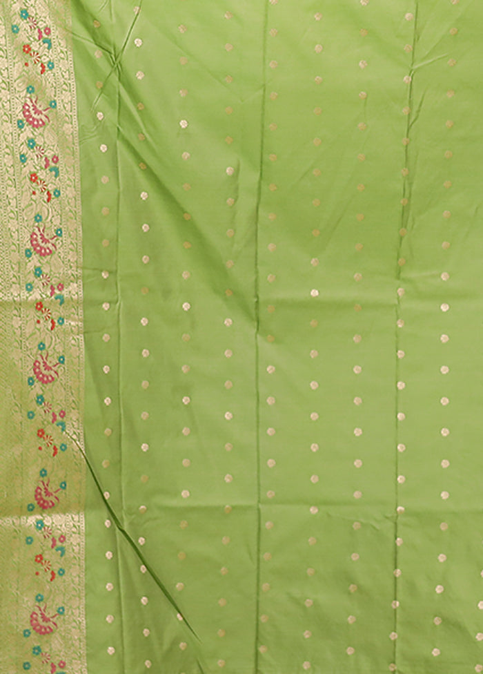 Green Katan Silk Saree With Blouse Piece