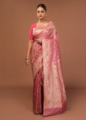 Purple Katan Silk Saree With Blouse Piece