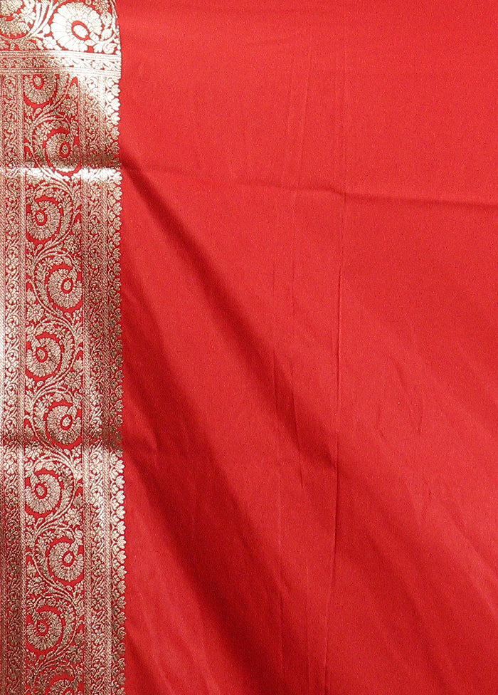 Red Uppada Silk Saree With Blouse Piece