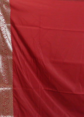 Maroon Uppada Silk Saree With Blouse Piece