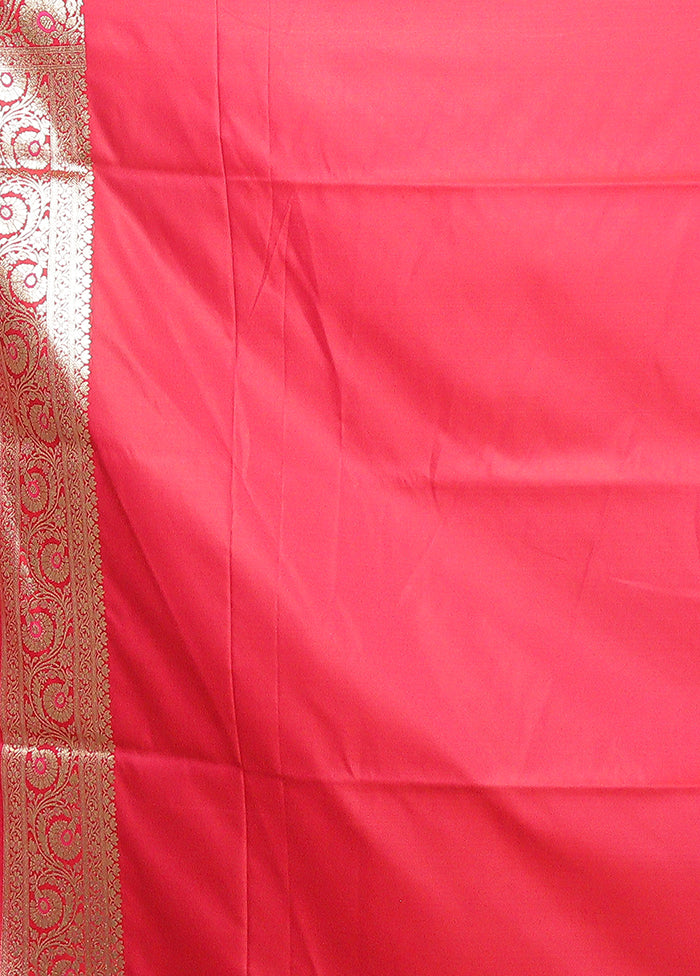 Pink Uppada Silk Saree With Blouse Piece