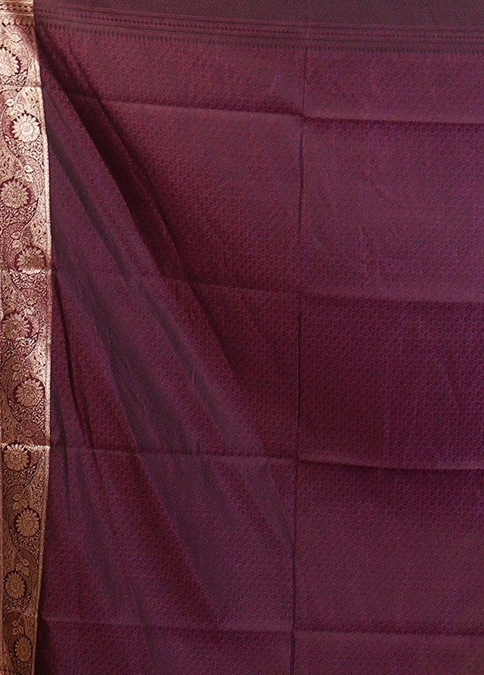Purple Uppada Silk Saree With Blouse Piece