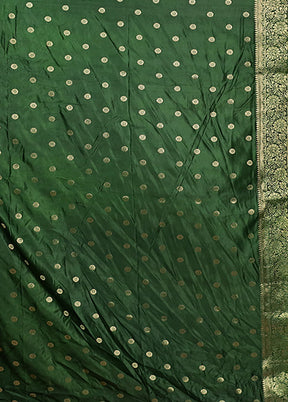 Green Dupion Silk Saree With Blouse Piece