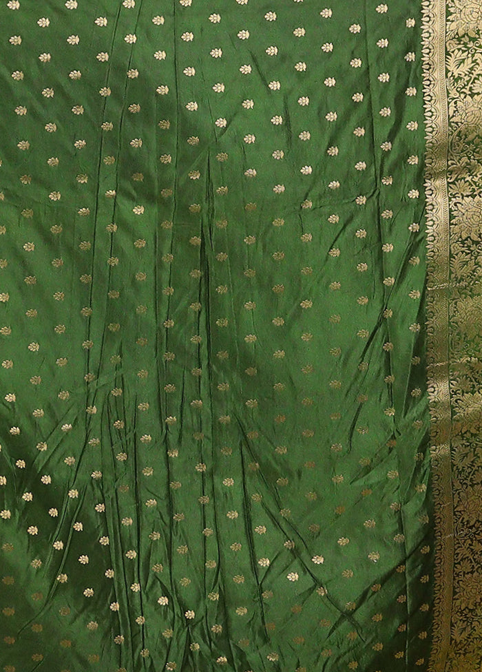 Green Dupion Silk Saree With Blouse Piece