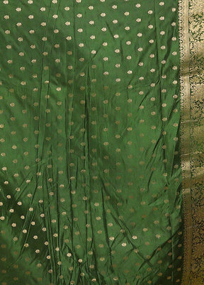 Green Dupion Silk Saree With Blouse Piece