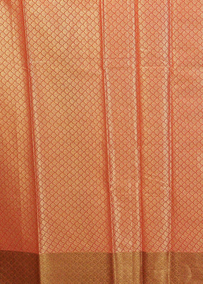 Red Kora Silk Saree With Blouse Piece