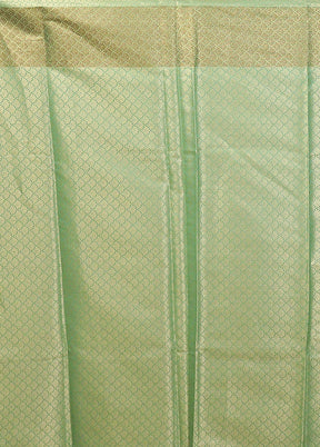 Green Kora Silk Saree With Blouse Piece