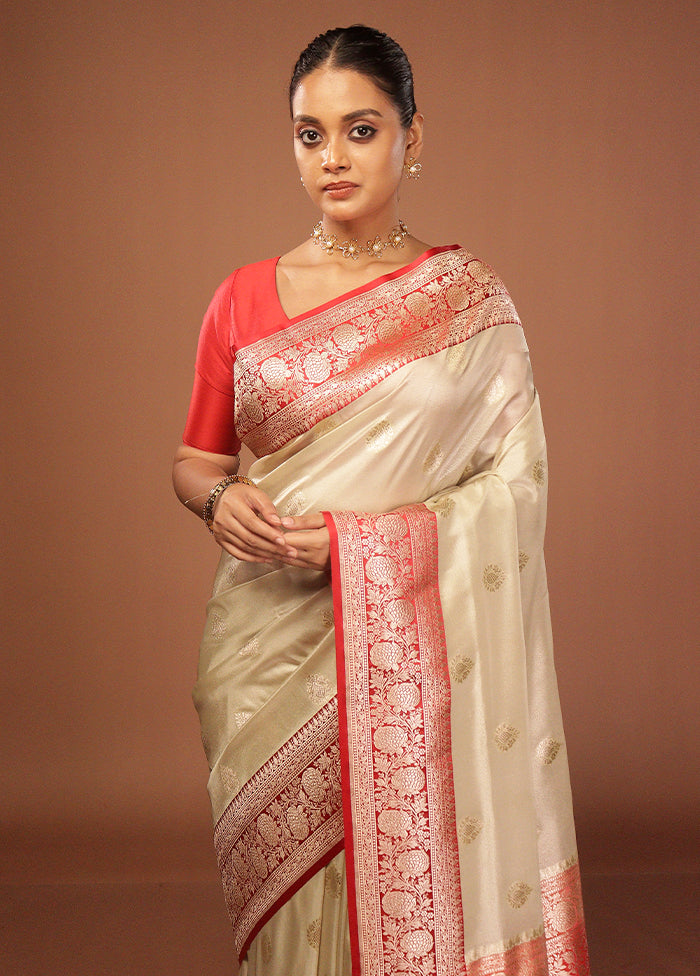 Grey Tissue Silk Saree With Blouse Piece