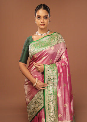 Purple Tissue Silk Saree With Blouse Piece