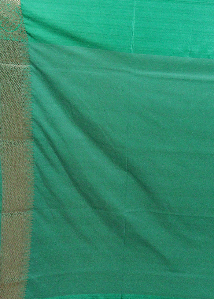 Green Tissue Silk Saree With Blouse Piece