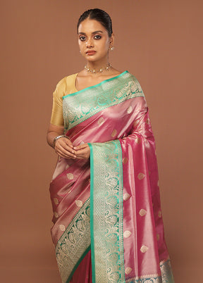 Purple Tissue Silk Saree With Blouse Piece