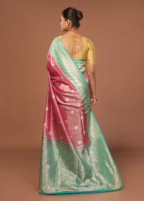 Purple Tissue Silk Saree With Blouse Piece