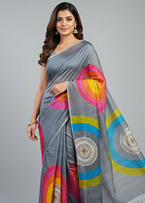 Green Printed Pure Silk Saree Without Blouse Piece