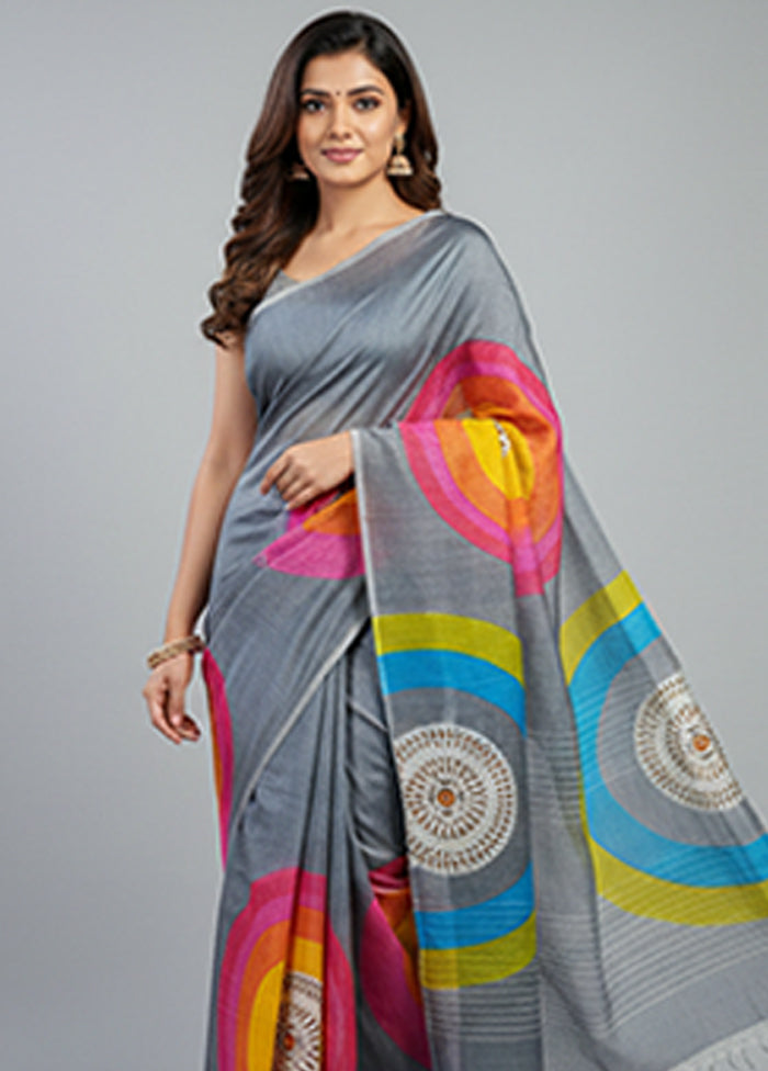 Green Printed Pure Silk Saree Without Blouse Piece