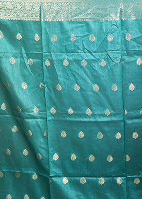 Green Tussar Silk Saree With Blouse Piece