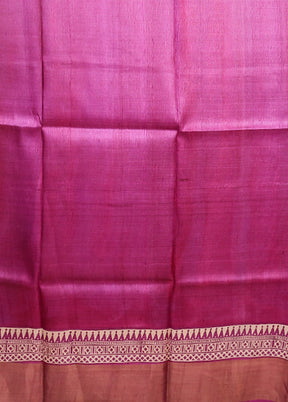 Cream Tussar Silk Saree With Blouse Piece