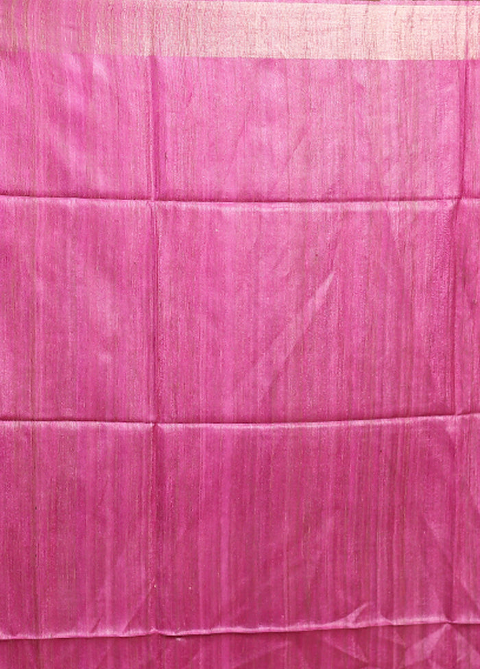 Purple Tussar Silk Saree With Blouse Piece