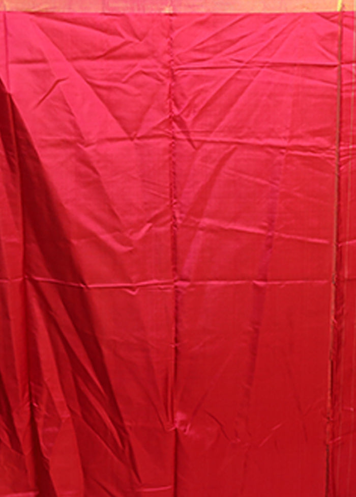 Green Handloom Patola Pure Silk Saree With Blouse Piece