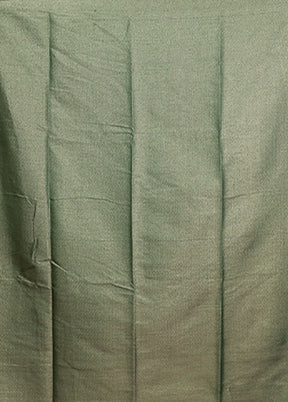 Green Dupion Silk Saree With Blouse Piece