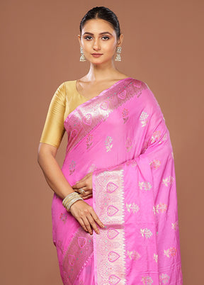Purple Dupion Silk Saree With Blouse Piece