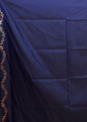 Blue Banarasi Silk Saree With Blouse Piece