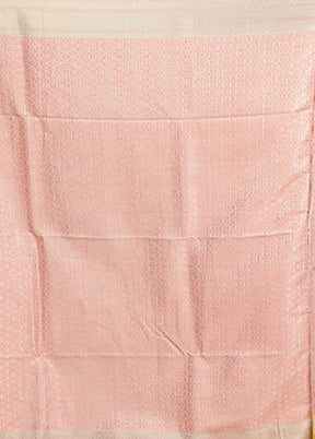Pink Kora Silk Saree With Blouse Piece