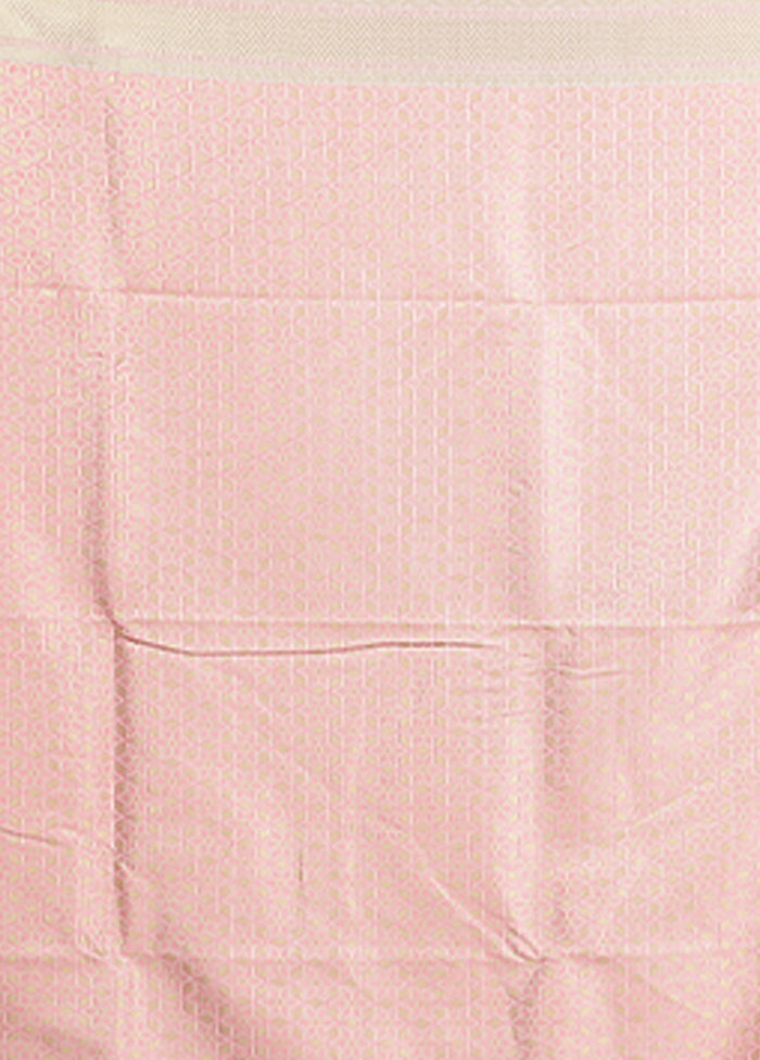 Pink Kora Silk Saree With Blouse Piece