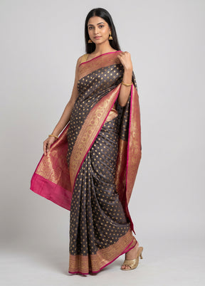 Yellow Tanchoi Silk Saree With Blouse Piece