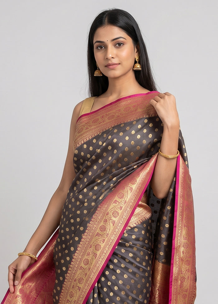 Yellow Tanchoi Silk Saree With Blouse Piece