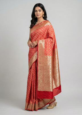 Pink Tanchoi Silk Saree With Blouse Piece